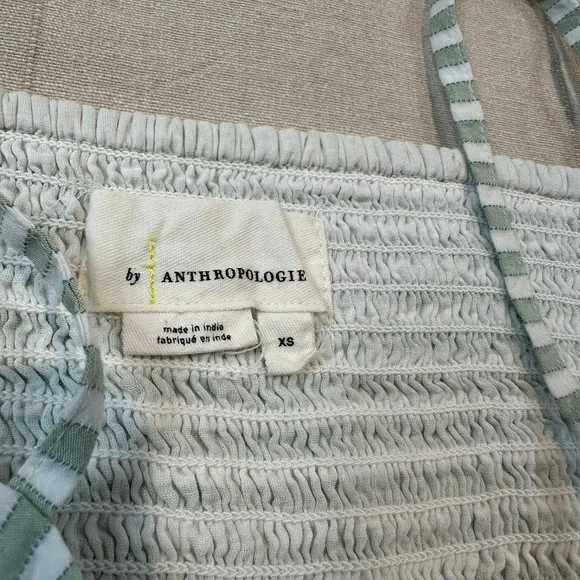 Anthropologie | Striped Bustier Crop Top Sage Green | Women's XS - Picture 5 of 7
